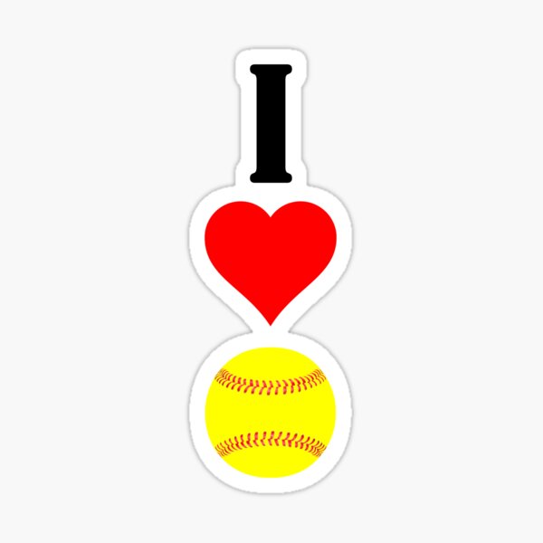 I Love Fastpitch Softball I Heart Softball Sticker