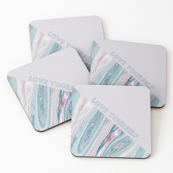 Item preview, Marble texture elegant blue LOVE YOURSELF designed and sold by BlankaDesigns.