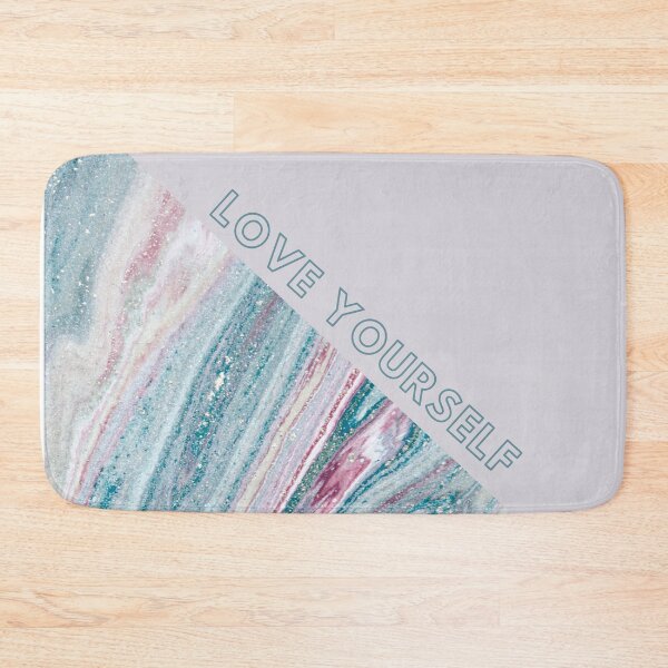 Item preview, Marble texture elegant blue LOVE YOURSELF designed and sold by BlankaDesigns.