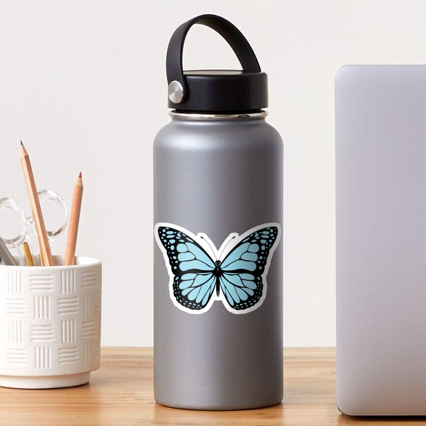 "Blue Pastel Butterfly " Sticker by brittkaleda Redbubble