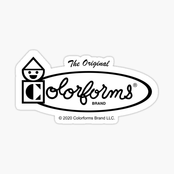 Colorforms Logo (Black and White) Sticker
