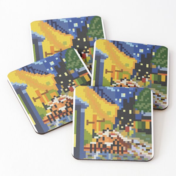 Item preview, 8-Bit Cafe Terrace at Night designed and sold by Bitpix3l.