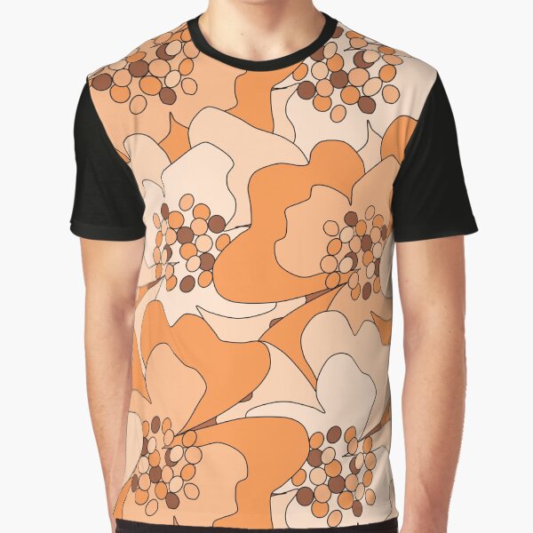 Peach Passion Flowers Graphic T-Shirt