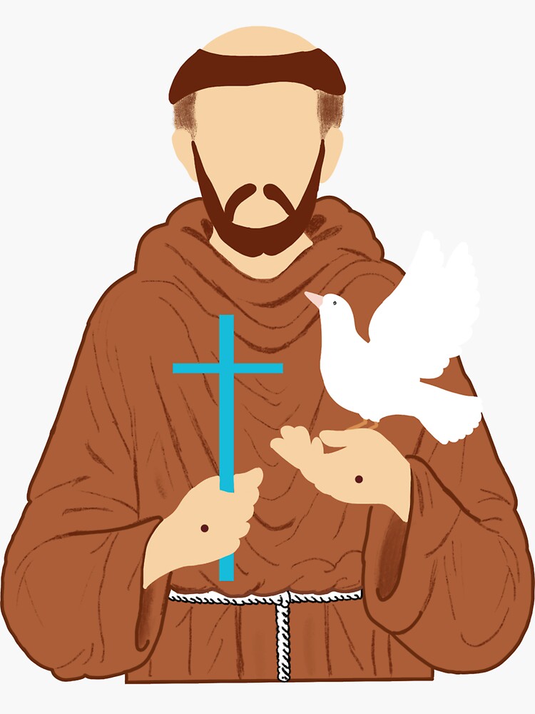 St Francis Of Assisi Sticker For Sale By Reedbroussard Redbubble