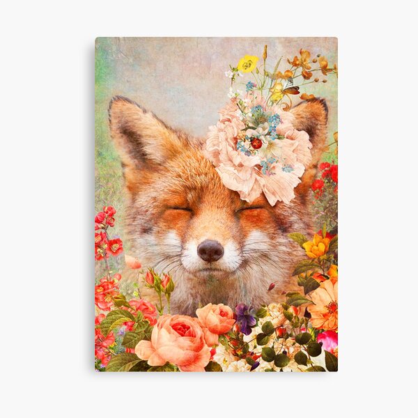 Fox With Rose Wall Art for Sale | Redbubble