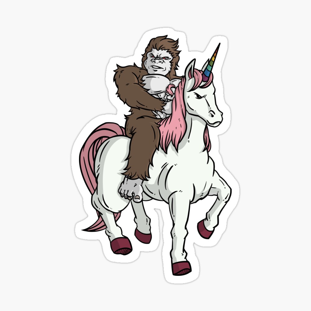 bigfoot riding a unicorn t shirt