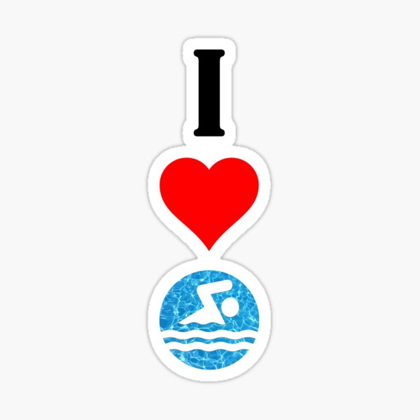 Swimmers I Love Heart Swimming Swim Sticker By Sportsstars Redbubble 