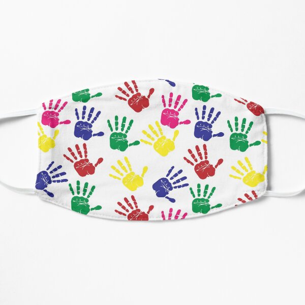 Colorful Handprints Flat Mask