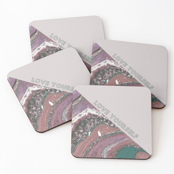 Item preview, Marble texture elegant green LOVE YOURSELF designed and sold by BlankaDesigns.