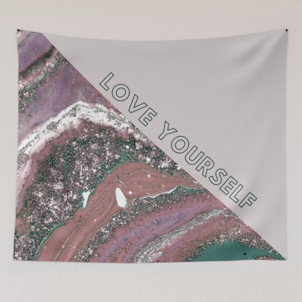 Item preview, Marble texture elegant green LOVE YOURSELF designed and sold by BlankaDesigns.