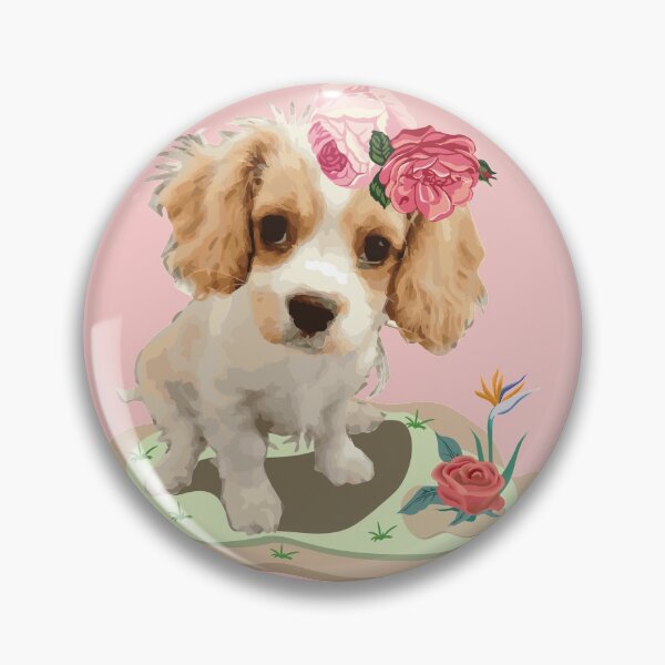 Item preview, Cutie Cocker Spaniel Puppy Dog Roses flowers Butterflies  designed and sold by LizzyizzyDesign.