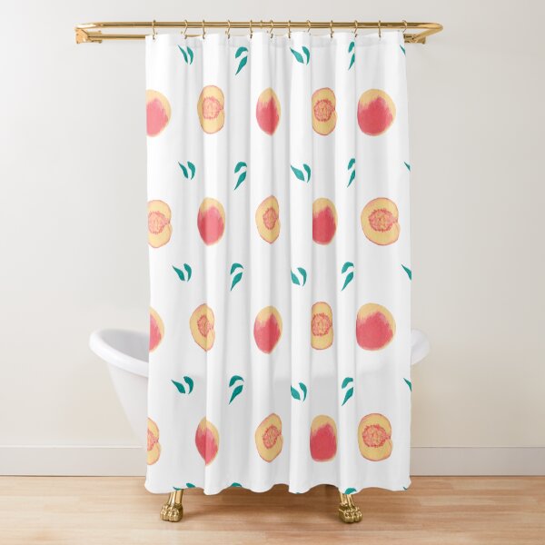 Peach Pattern (White) Shower Curtain