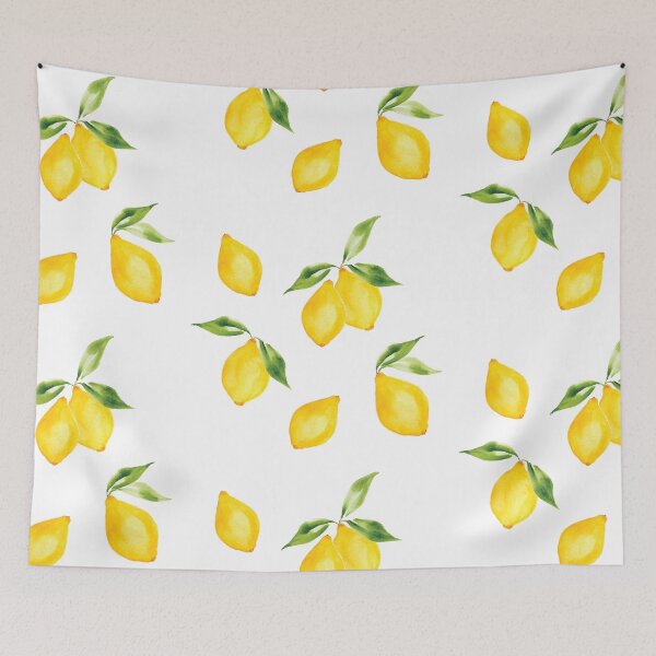 Item preview, Bright yellow lemon fruit watercolor designed and sold by heartofanna.