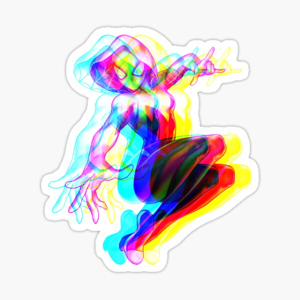 Glitched Spider Gwen Sticker