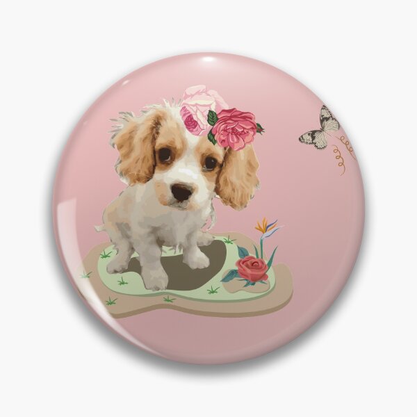 Item preview, Cute Cocker Spaniel Puppy Dog Rose Butterflies designed and sold by LizzyizzyDesign.