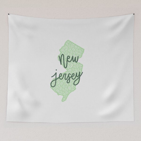 Item preview, New Jersey Wavy Cursive State Outline designed and sold by carwalker13.