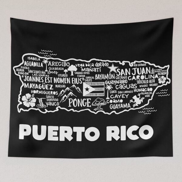 Item preview, Puerto Rico Map  designed and sold by fiberandgloss.
