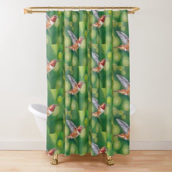 Rufous Hummingbird Painting Shower Curtain