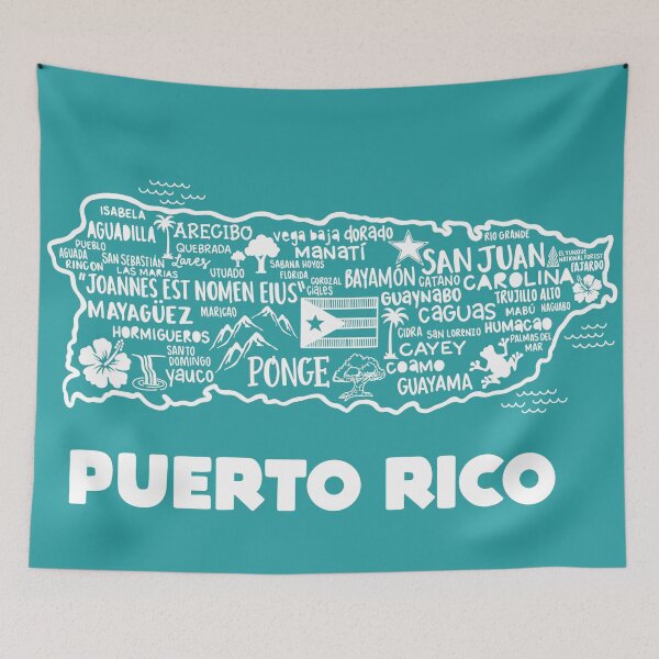Item preview, Puerto Rico Map  designed and sold by fiberandgloss.
