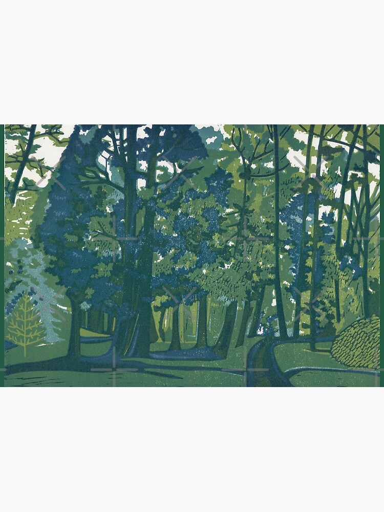 Dusk in the Gardens - Original Linocut by Francesca Whetnall by Cecca-Designs