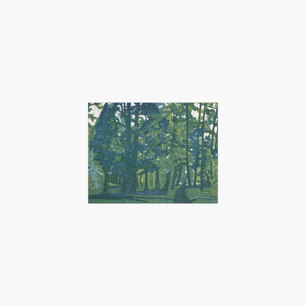 Dusk in the Gardens - Original Linocut by Francesca Whetnall Jigsaw Puzzle