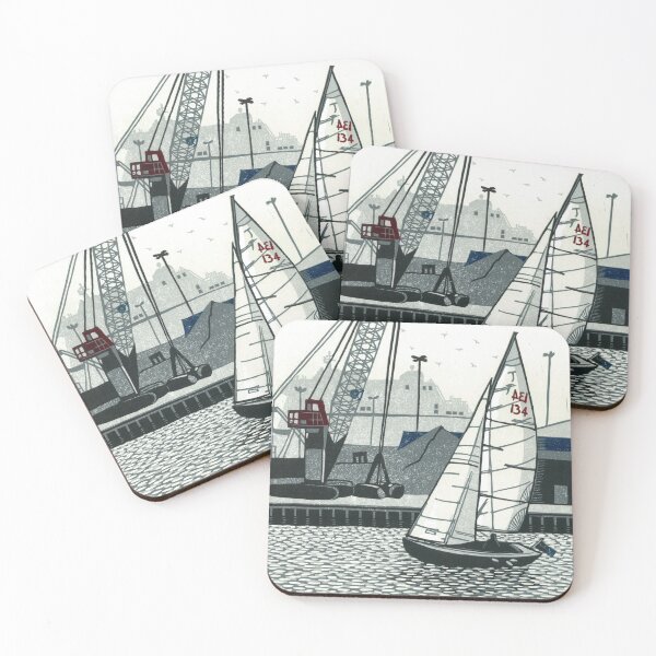 Item preview, Poole Quay - linocut by Francesca Whetnall designed and sold by Cecca-Designs.