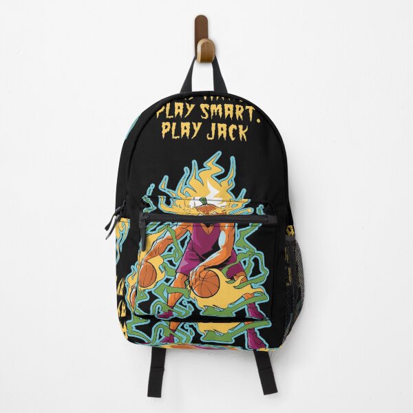 Item preview, Play Hard. Play Smart. Flaming Jack-O-Lantern Playing Basketball designed and sold by GravitiTees.