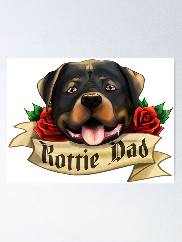 Rottweiler portrait tattoo located on the inner