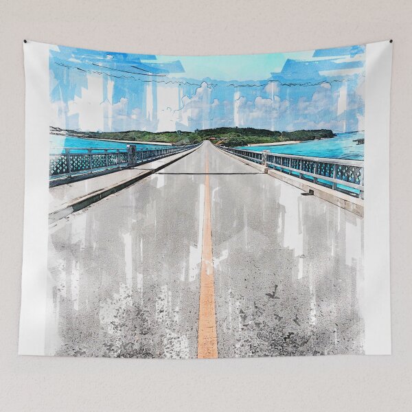 Item preview, Straight Road Bridge Japan - For Travelers designed and sold by ColortrixArt.