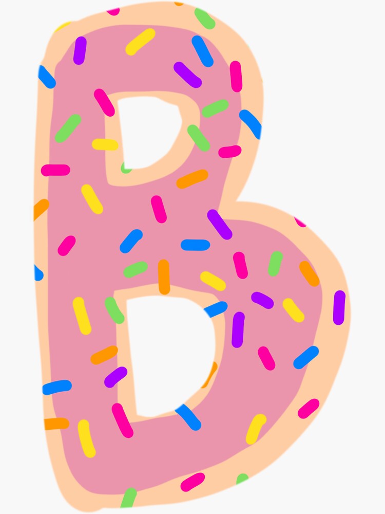 "Sprinkle Donut Letter B" Sticker for Sale by Royaaart Redbubble