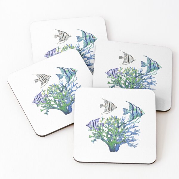 Item preview, Angelfish in Corals Watercolor designed and sold by Irina Sztukowski.