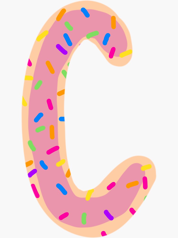 "Sprinkle Donut Letter C" Sticker by Royaaart Redbubble