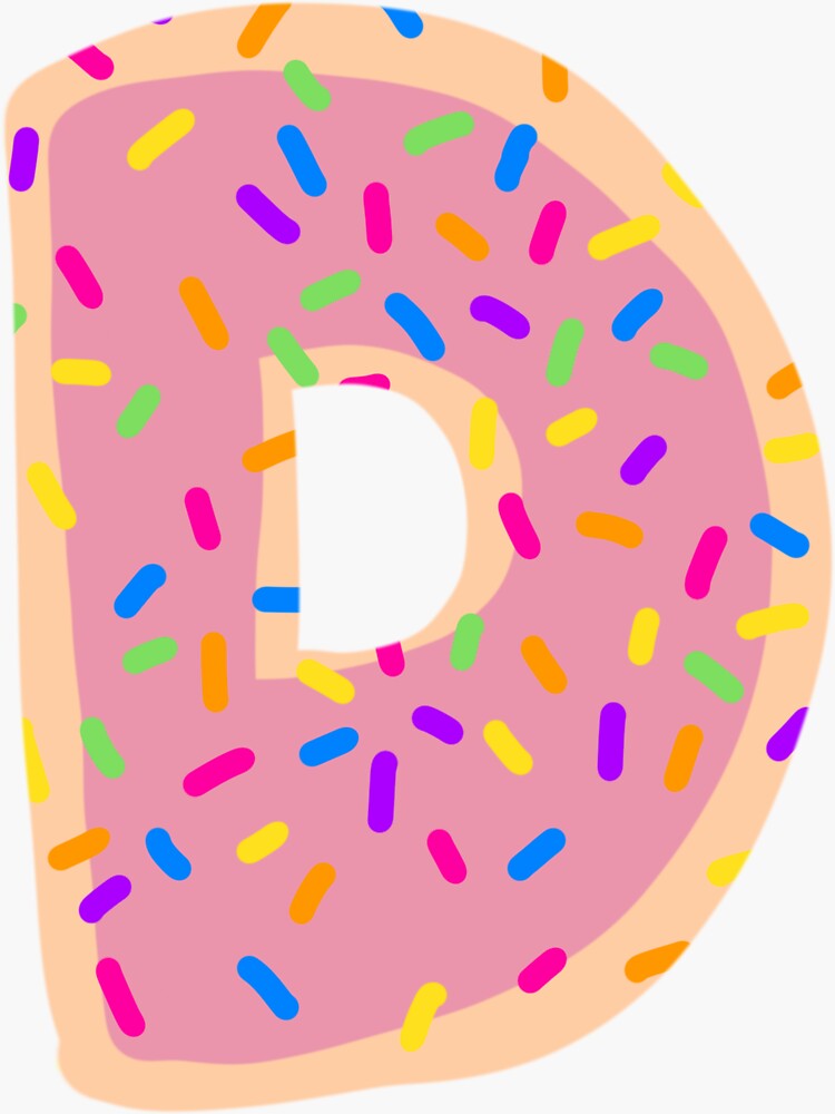 "Sprinkle Donut Letter D" Sticker by Royaaart Redbubble