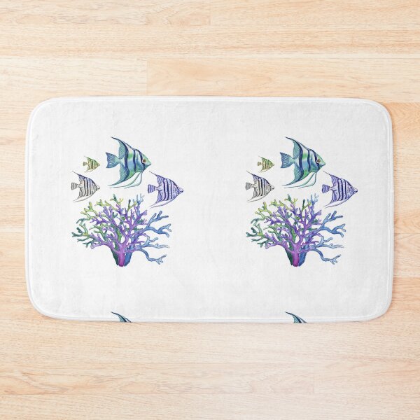 Item preview, Angelfish in Purple Corals Watercolor designed and sold by Irina Sztukowski.