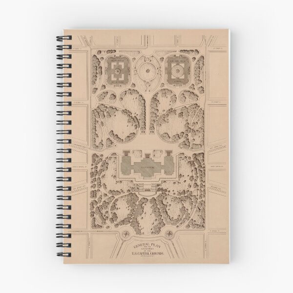 Item preview, Vintage Map of the US Capitol Hill Grounds (1874) designed and sold by BravuraMedia.
