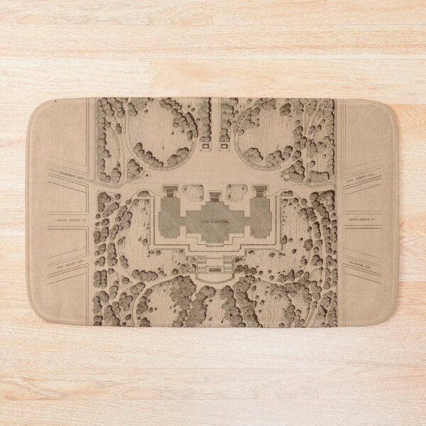 Item preview, Vintage Map of the US Capitol Hill Grounds (1874) designed and sold by BravuraMedia.