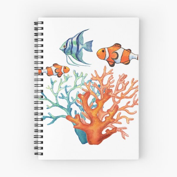 Item preview, Angelfish and Clown Fish Fish in Corals Watercolor Painting designed and sold by Irina Sztukowski.