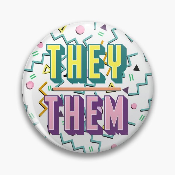 Item preview, They/Them 80's Pronoun designed and sold by Amanda Hodge.