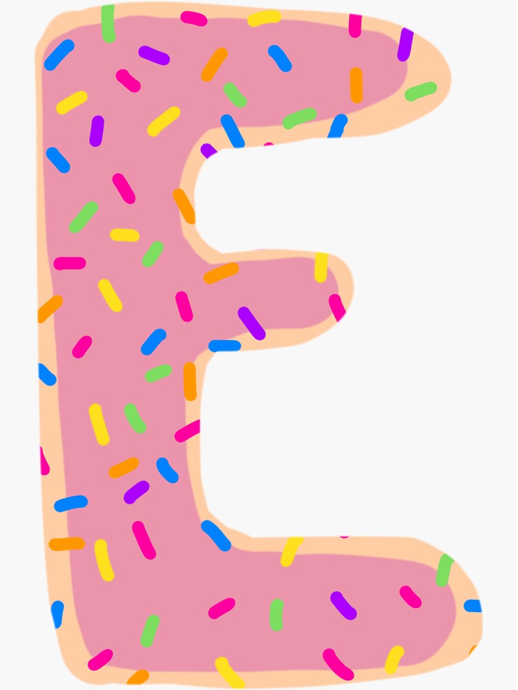 "Sprinkle Donut Letter E" Sticker for Sale by Royaaart Redbubble