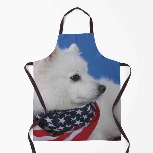 Item preview, Japanese Spitz With American Flag designed and sold by KarenWoodArt.