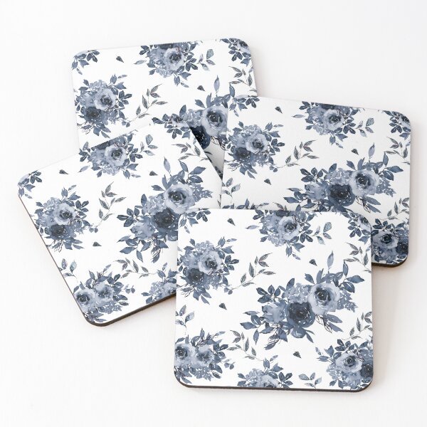 Item preview, Navy Blue Roses on White designed and sold by aprincessinsp.