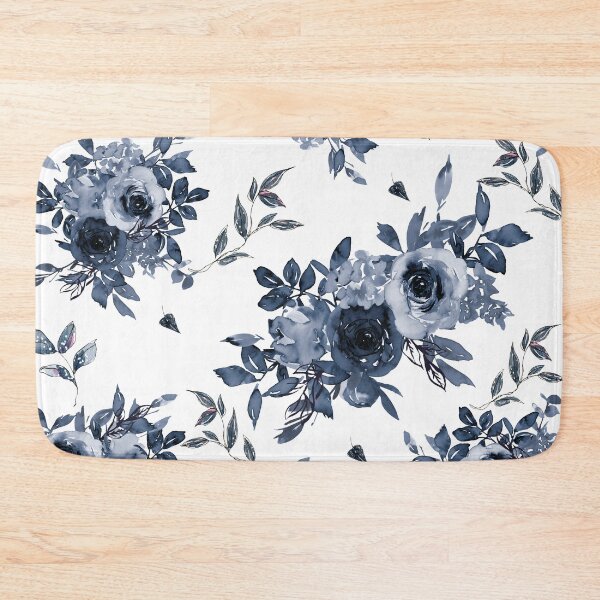 Item preview, Navy Blue Roses on White designed and sold by aprincessinsp.