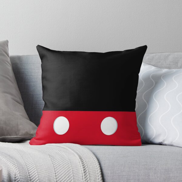 Mickey Mouse head and Disney Castle watercolor Throw Pillow