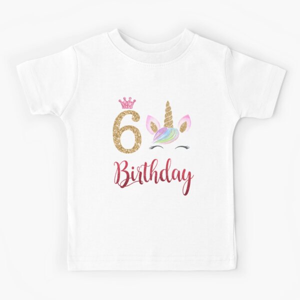 6th Birthday Unicorn Dabbing, 6 Years Old, 6th Birthday Unicorn, Birthday Shirts For Girls, 6 Year Old Birthday Girl, Unicorn Shirt For 6th Birthday, six Unicorn Birthday Kids T-Shirt