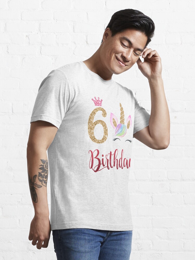 6th Birthday Unicorn Dabbing, 6 Years Old, 6th Birthday Unicorn, Birthday  Shirts For Girls, 6 Year Old Birthday Girl, Unicorn Shirt For 6th Birthday,  six Unicorn Birthday Essential T-Shirt for Sale by