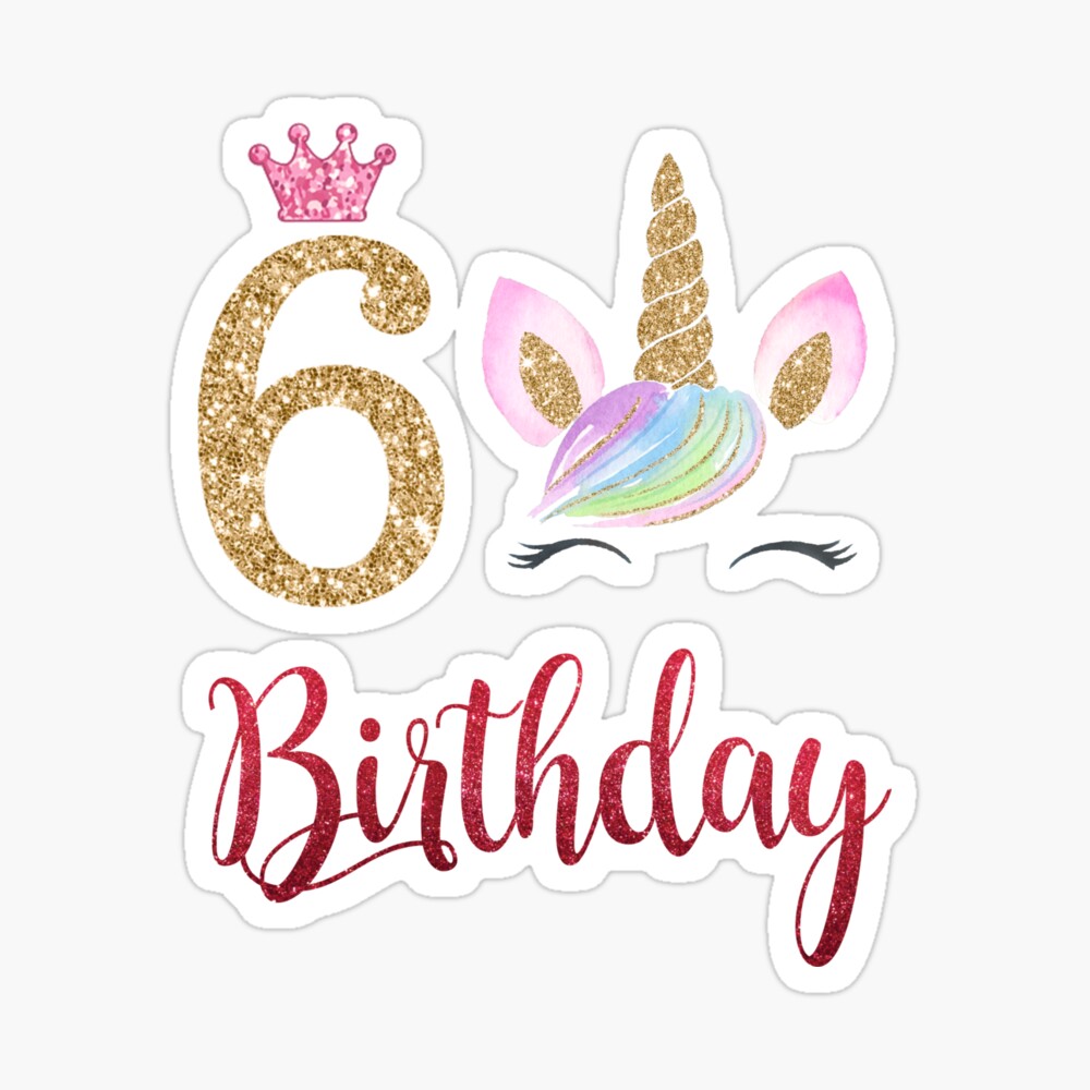 6th birthday unicorn shirt Clearance
