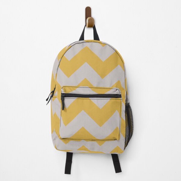 SPICY MUSTARD AND GREY CHEVRON ZIG ZAG ARROW PATTERN BY OZCUSHIONSTOO Backpack