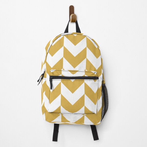 SPICY MUSTARD AND WHITE CHEVRON ZIG ZAG ARROW PATTERN BY OZCUSHIONSTOO Backpack