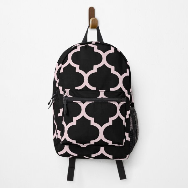 Item preview, BIG BLUSH PINK AND BLACK DOMES QUATREFOIL GEOMETRIC PATTERN BY OZCUSHIONSTOO designed and sold by ozcushionstoo.