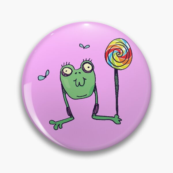 Item preview, Lollipop Frog Funny Hand Drawn Monster Doodle designed and sold by PastelPickles.